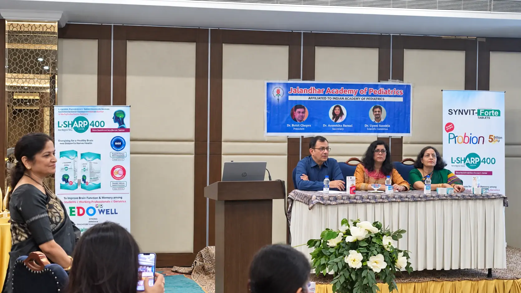 Panel discussion at the Jalandhar Academy of Pediatrics with Leaf Genix displays